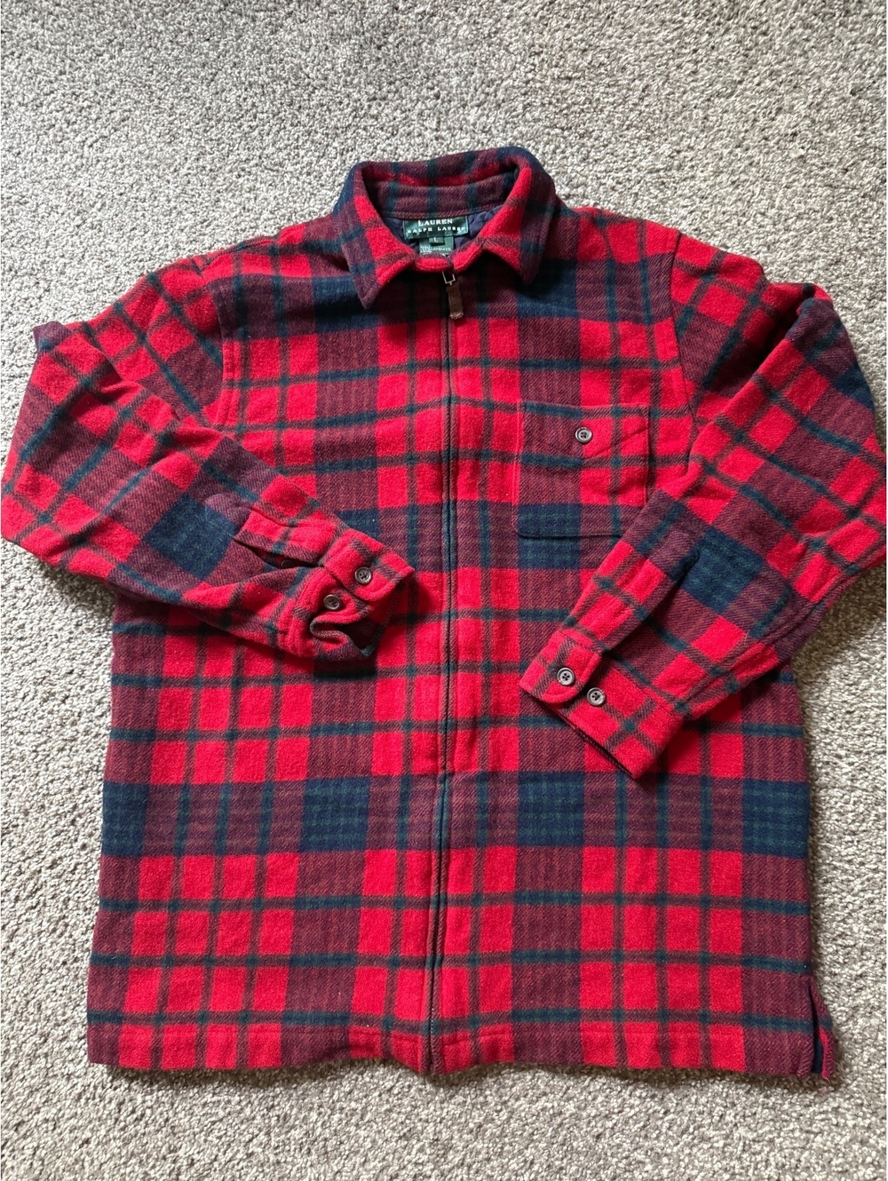 Vintage Women Ralph Lauren Lambswool Flannel Jacket| Sz L
